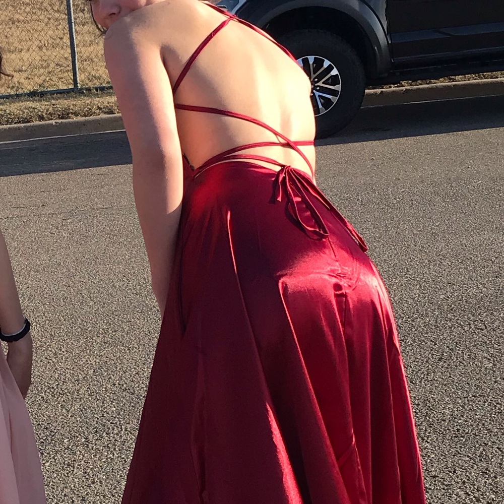 size 4 burgundy long dress